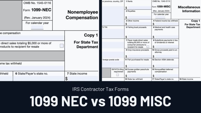 IRS Contractor Tax Forms - 1099 NEC and 1099 MISC